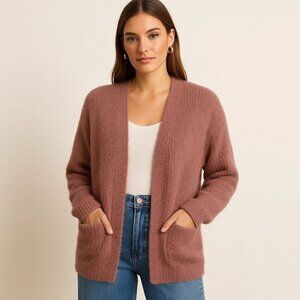 PINCH Fuzzy Knit Open Front Teddy Bear Cardigan Sweater Women's Small/Medium NEW